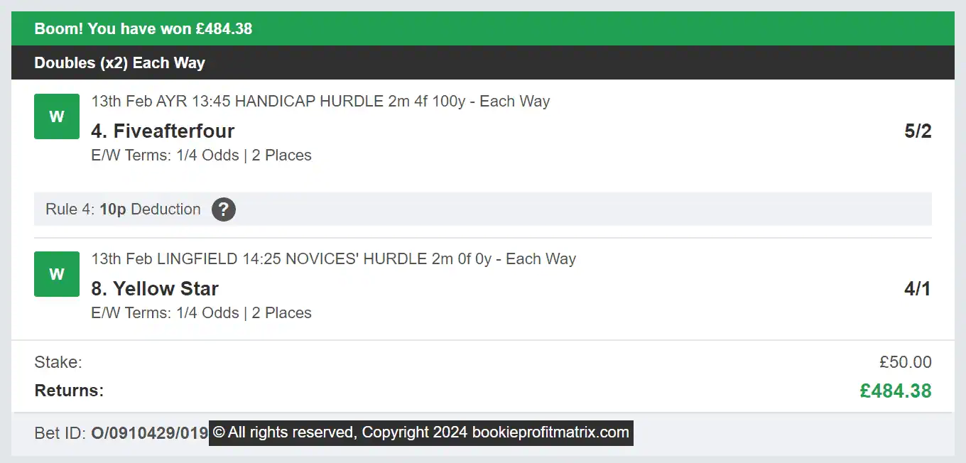 Bookie Profit Matrix - Winner - Multi - 2024-02-13