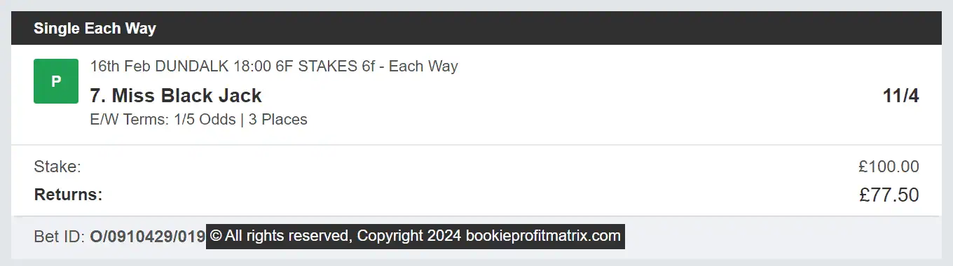 Bookie Profit Matrix - Winner 2 - 2024-02-16