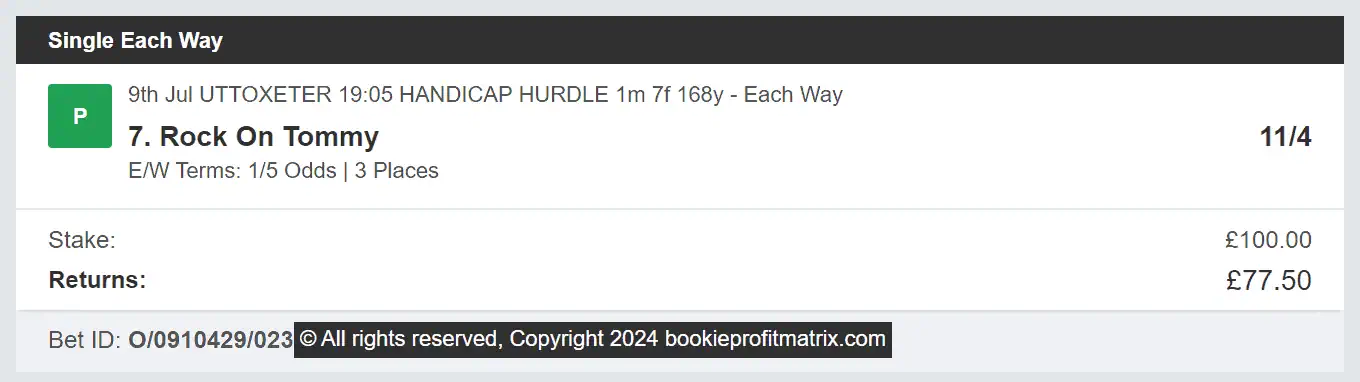 Bookie Profit Matrix - Winner 2 - 2024-07-09