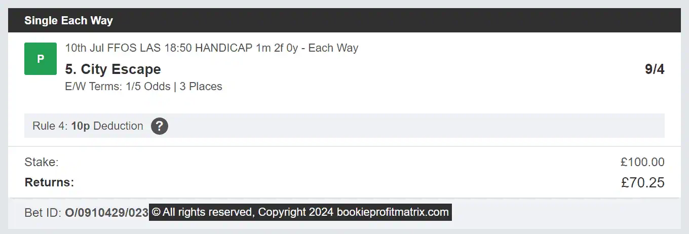 Bookie Profit Matrix - Winner 2 - 2024-07-10