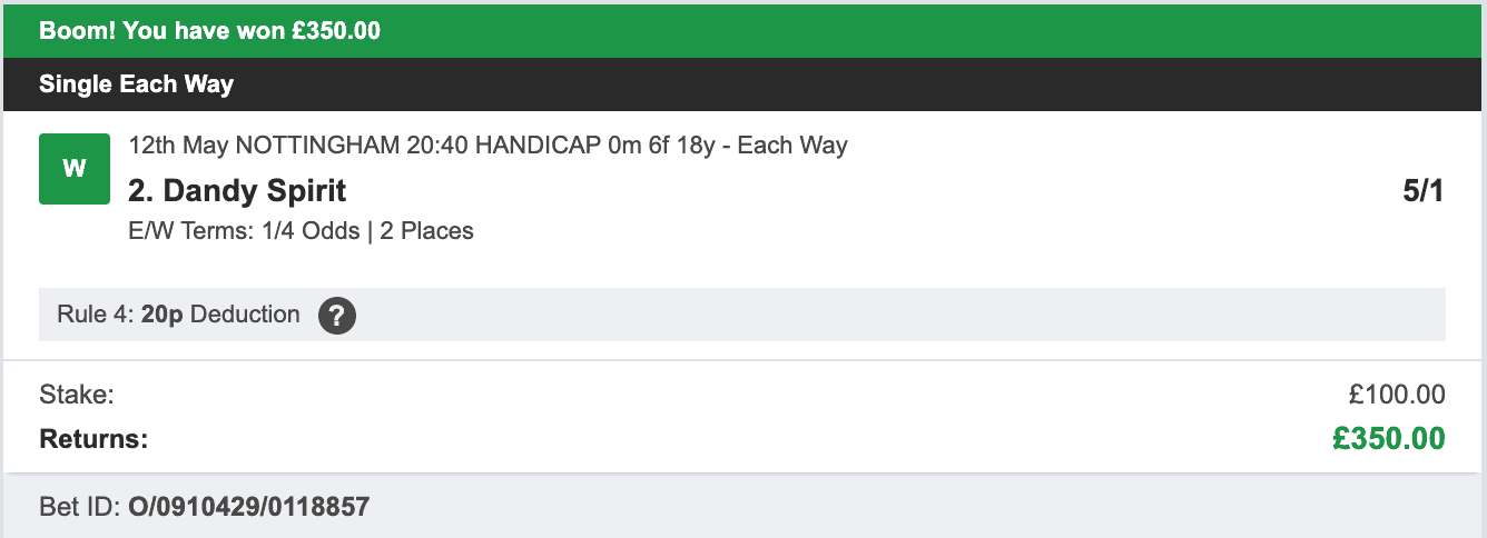 Bookie Profit Matrix - Winner 1 - 2023-05-12